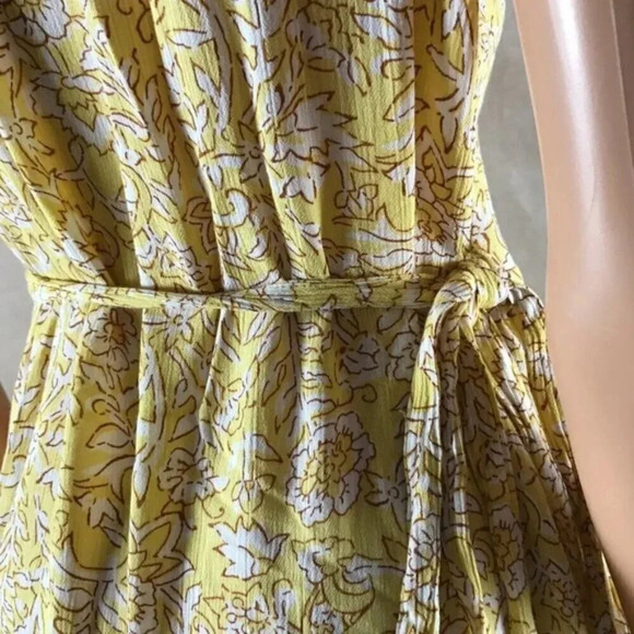 BILLABONG Yellow Floral Ruffled Wrap Dress SMALL - Picture 7 of 10